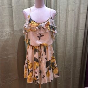 Cris Barros floral print mini ruffle dress, S